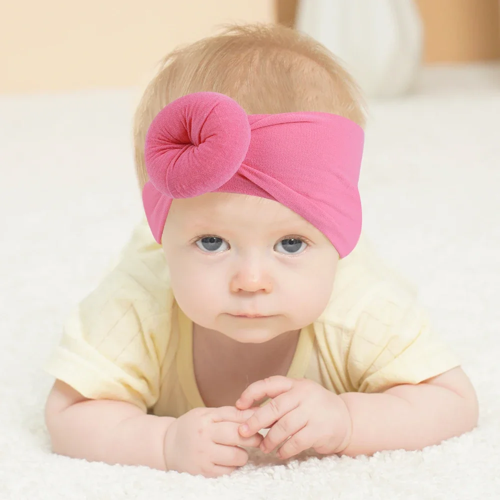 3Pcs/Set Solid Color Soft Nylon Elastic Baby Headband Bows Newborn Baby Girl Headbands Hair Accessories Girls Handwear Hairband