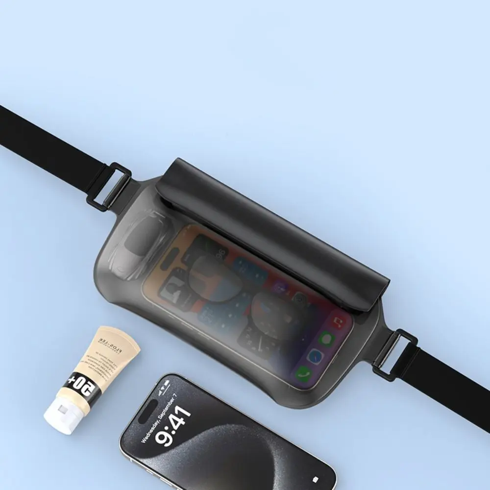 

PVC Waterproof Phone Bag Lanyard Sealed Transparent Waist Bag Phone Protector Pouch Touch Screen Swimming Storage Bag