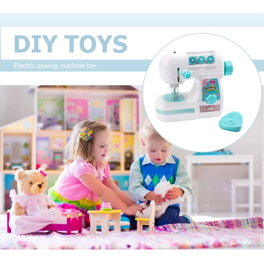 Mini macchina da cucire elettrica Giocattolo per bambini Mini mobili Giocattolo Giocattoli educativi Regali creativi fai da te Regalo per bambini Giochi di finzione