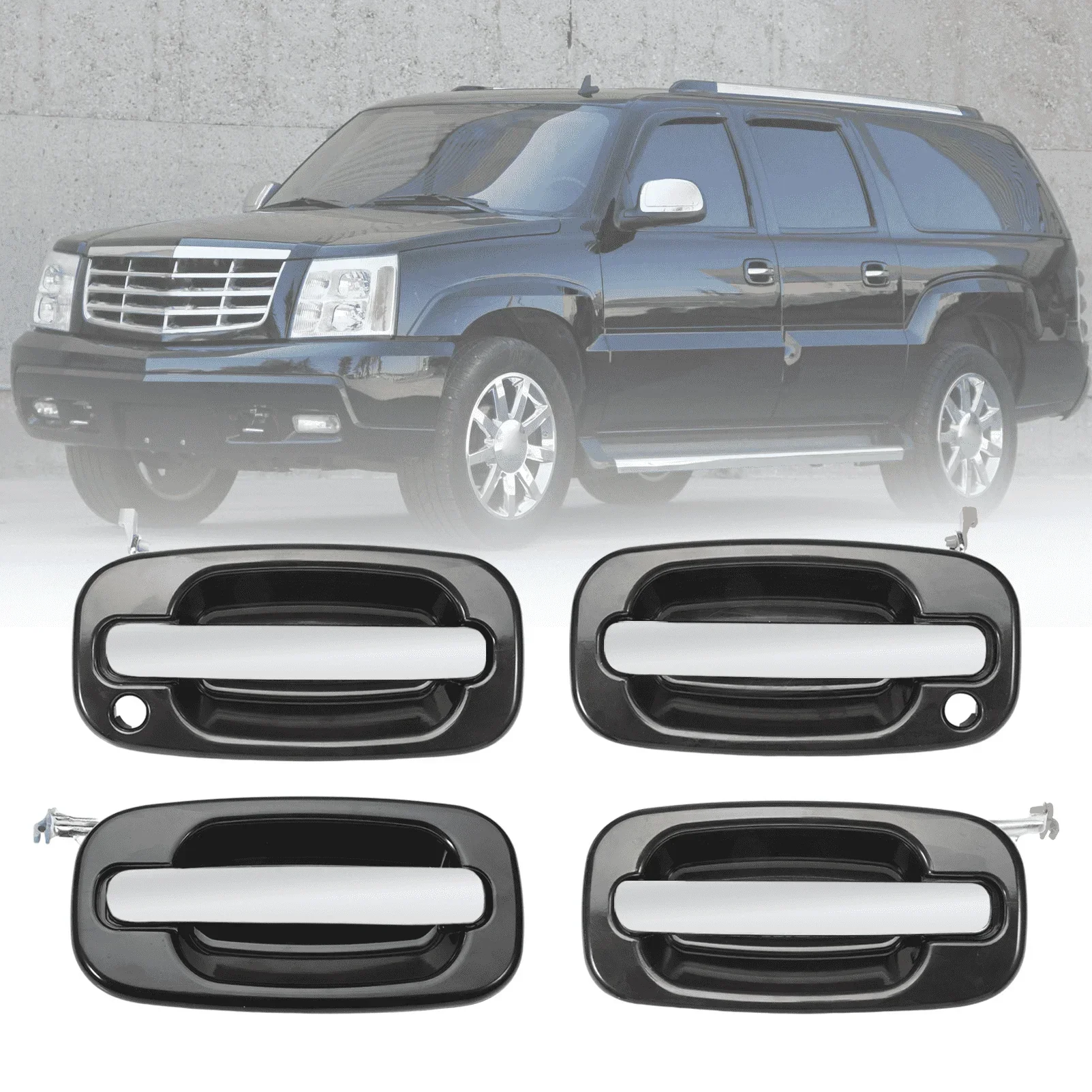 

4 PCS Front/Rear Exterior Door Handles For Chevrolet Silverado GMC Sierra Yukon Cadillac Escalade 15745149 1518241 Car Accessory