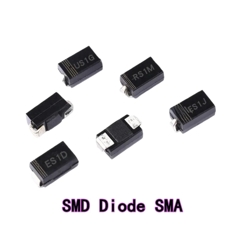 50 قطعة سمد ديود SMA SMA RS1M RS2M ES1J ES1D US2M ES1G RS3M ES2J US1J SMD صمام ثنائي فائق السرعة الانتعاش