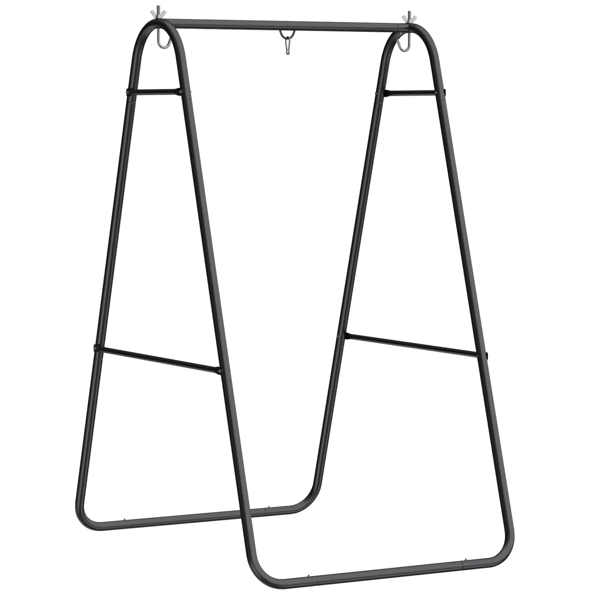 Outsunny Hammock Chair Stand Only Heavy Duty A-Frame for Hammock Black