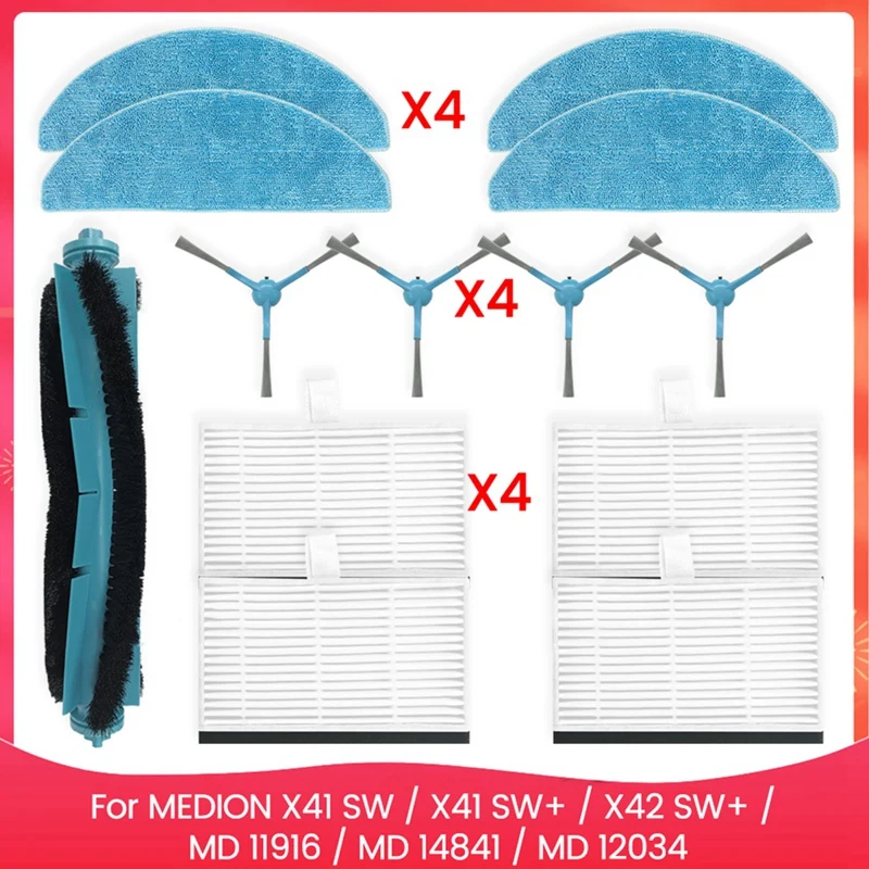 

Подходит для MEDION X41 SW / X41 SW+ / X42 SW+ / MD 11916 / MD 14841 / MD 12034 Детали Основная боковая щетка HEPA-фильтр Ткань для швабры