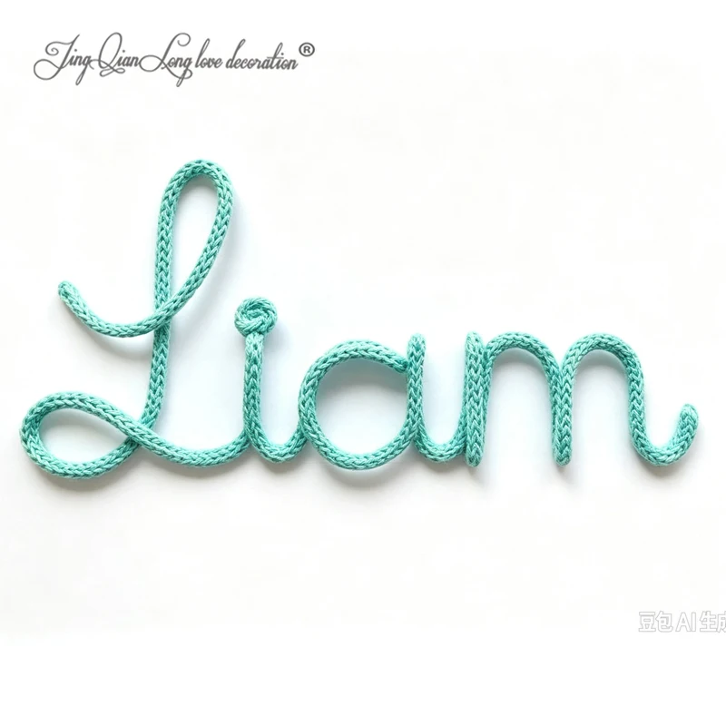 Custom Personalized Baby Name Wall Hanging Knitted Wire  Children and Baby Bedroom Birthday Decor Boho Holiday Decor