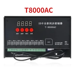 T-8000 AC SD Card Controller AC110/220V To DC5V 12V 24V LED Waterproof Pixel Controller WS2811 WS2812b Sk6812 Ws2815 Led Modules