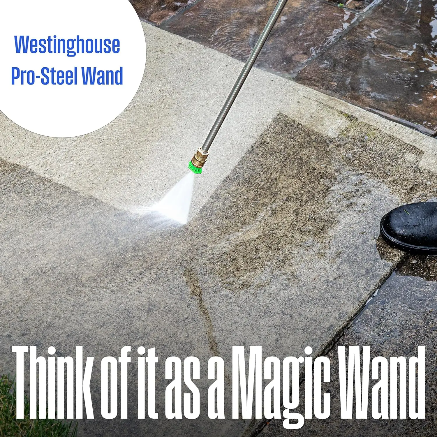 Westinghouse WPX2700 Gas Pressure Washer 2700 PSI 2.3 Max GPM Onboard Soap Tank Spray Gun and Wand 4 Nozzle Set Cars Patios