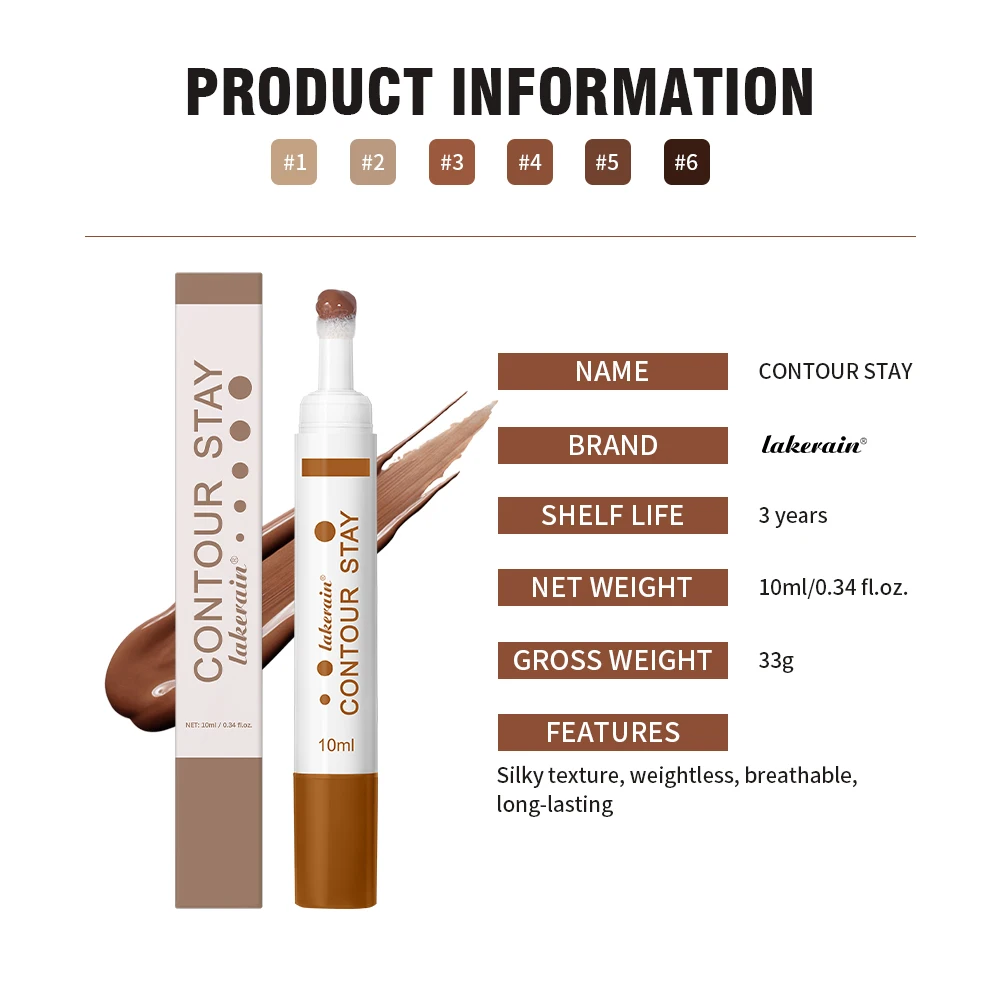 Face Contour Stick Long Lasting Makeup Silky-smooth Texture 3D Contour  Blush Stick Concealer Cream Makeup Tool Cosmetics