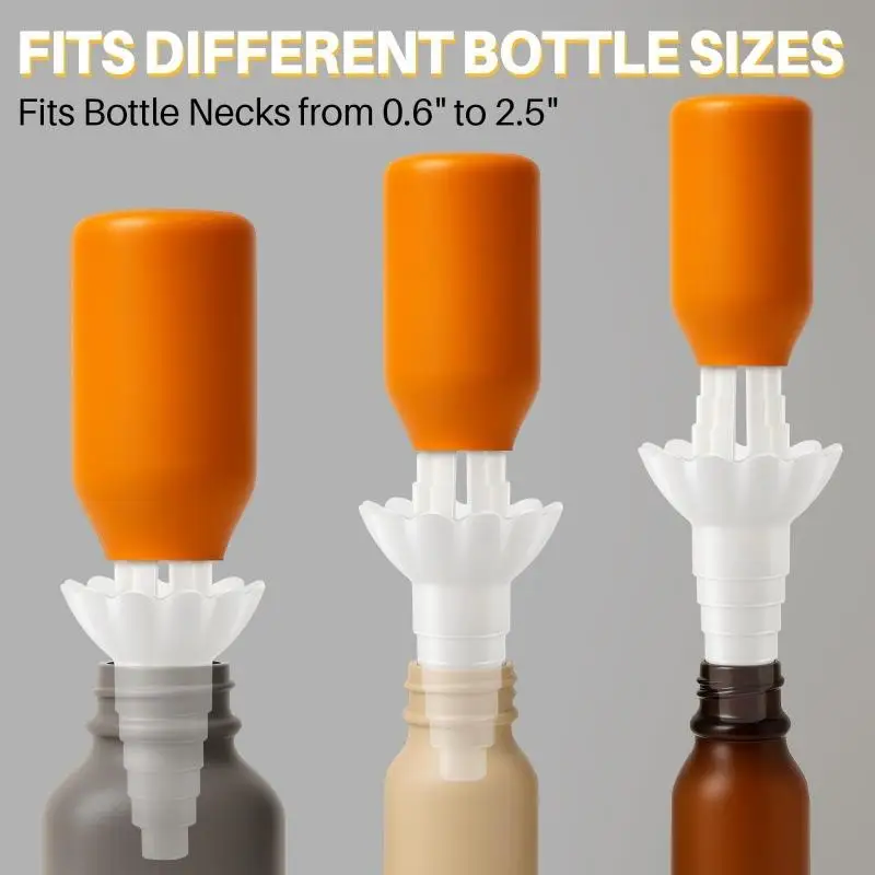 

1/2Pcs Reusable Liquid Transfer Funnel Adapter Kitchen Soap Dispensing Easy Pouring Connectors for Bottles
