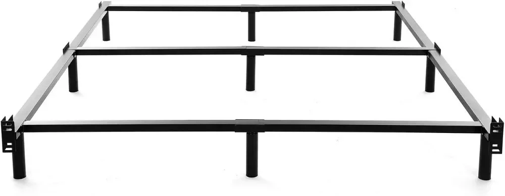 King Size Metal Bed Frame-7 Inch Heavy Duty Bedframe, 9-Leg Support for Box Spring & Mattress Foundation, 3000LBS, Black