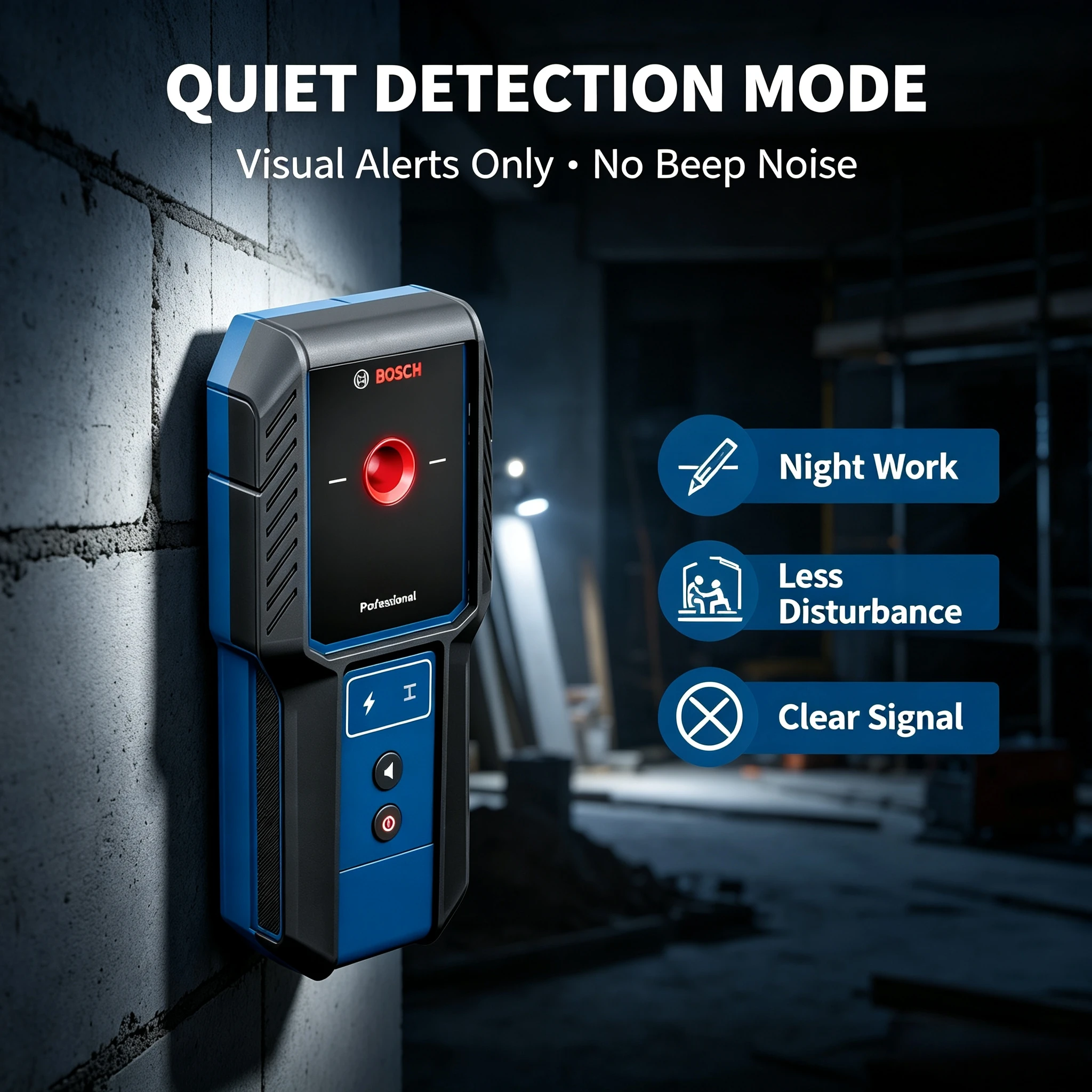 Bosch GMS 100-23 Professional Wall Scanner, Multifunction Wall Detector for Live Wires, Cable & Metal Measuring