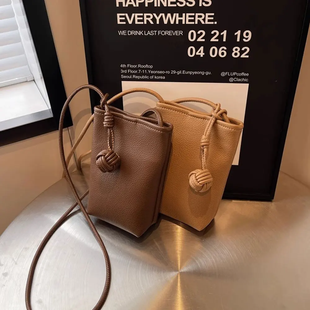 Versatile and Artistic Small Round Ball Pendant, Super Popular Crossbody Phone Bag, Soft Leather Cute Mini Bag for Women view 5