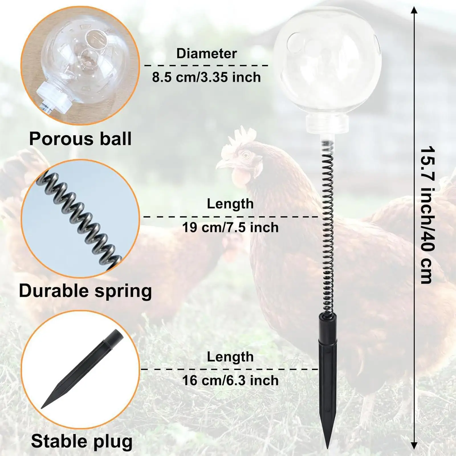 Peck Toy Slow Feeder 40cm Tall Feeding Container for Chick Duck Parrots
