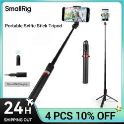 SmallRig Portable Selfie Stick Tripod ST20 Pro with Bluetooth Remote Control and Smartphone Holder,Foldable Tripod 3636B