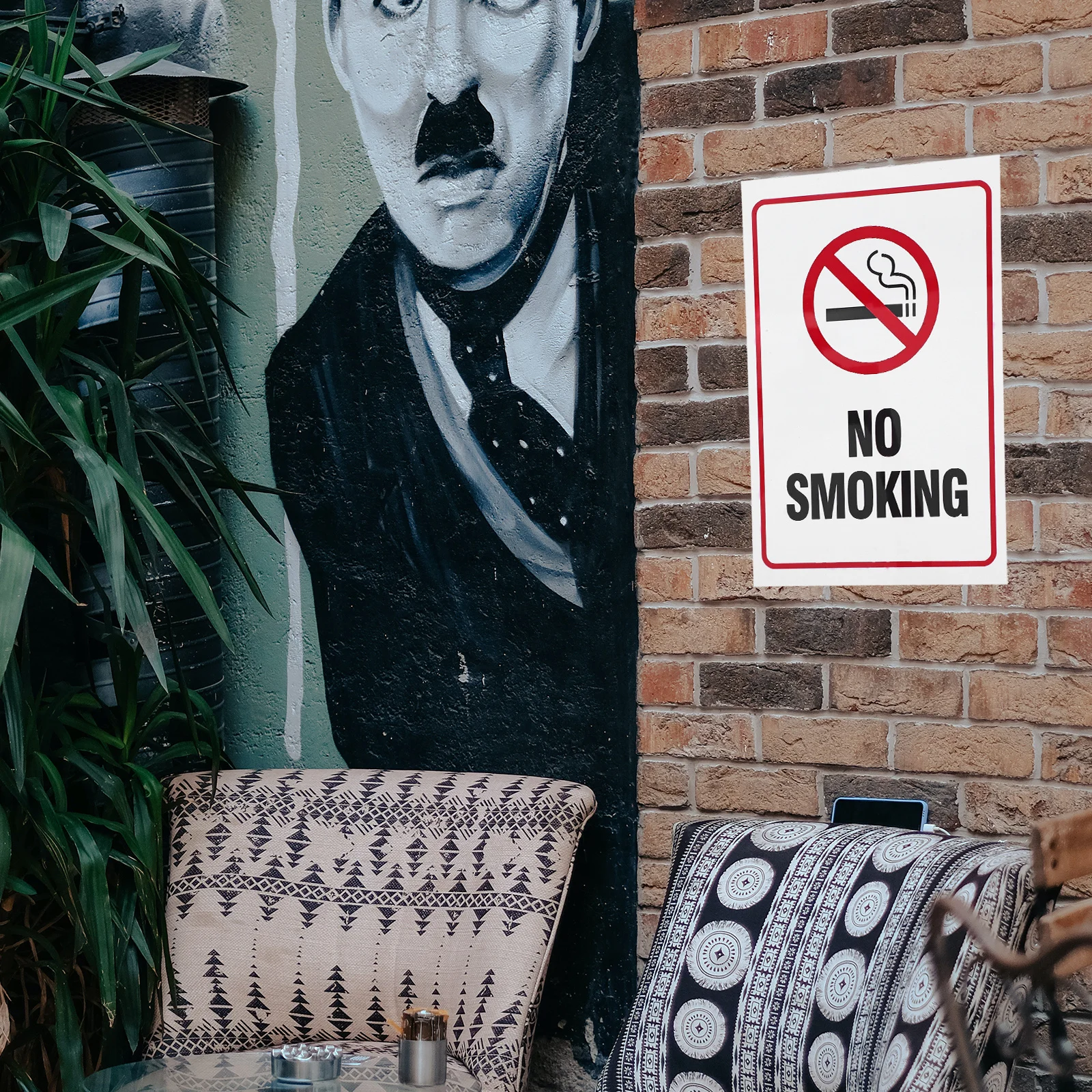 

No Smoking Sign Durable Aluminum Business Indoor Outdoor Warning Sign for Restaurant Cafe Smoking Signs for Business