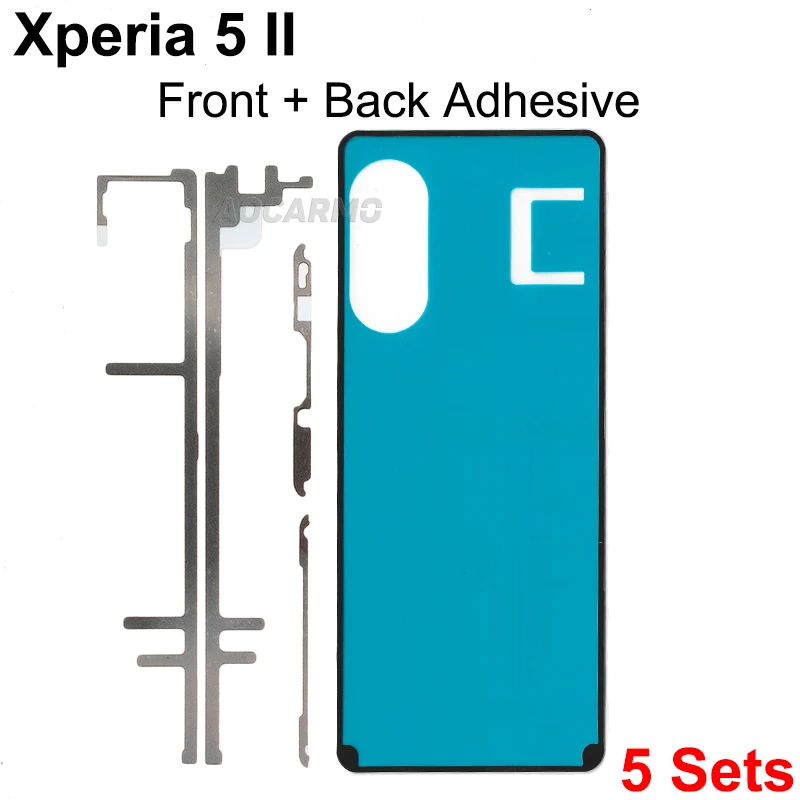 5Pcs/Lot For SONY Xperia 5 II X5ii SO-52A SOG02 Front LCD Display Screen Adhesive Back Cover Rear Housing Door Sticker Glue Tape