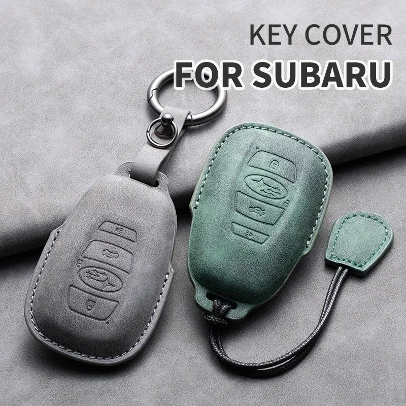 

Car Key Cover For Subaru BRZ XV SV Forester Legacy Outback Crosstrek Impreza WRX Ascent Leather Car Keychian For Subaru