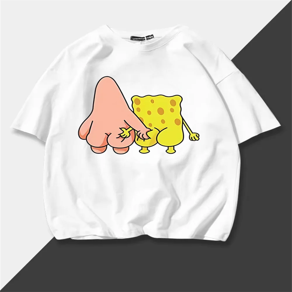 

American Style Fun Cartoon Hip-hop Trendy Short-sleeved T-shirt Fashionable Women's Couple Outfit Fashion Harajuku Personality