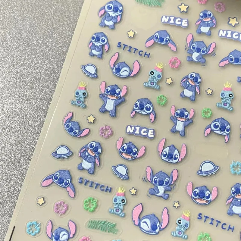 New Stitch 3D Nail Stickers High Appearance Level Niche  Sticker Cute Cartoon Girl Heart Wholesale Price Aliexpress Hot Selling