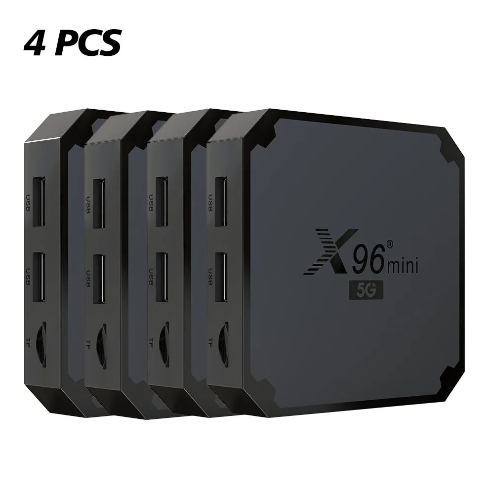 X96 MINI Media Player Set Top Box, Caixa de TV Android 9.0, Amlogic S905W4, X96mini Plus, 2.4G, 5G, WiFi, 4K HD, 4 pcs