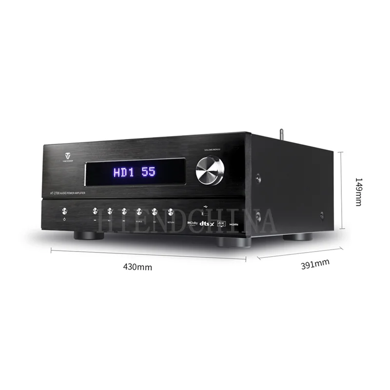 Winner AT-2700 7 canales cine en casa por canales AVR Dolby Atmos amplificador receptor 4K/HDR 5,1.2 decodificación Bluetooth 7*120W/8Ω