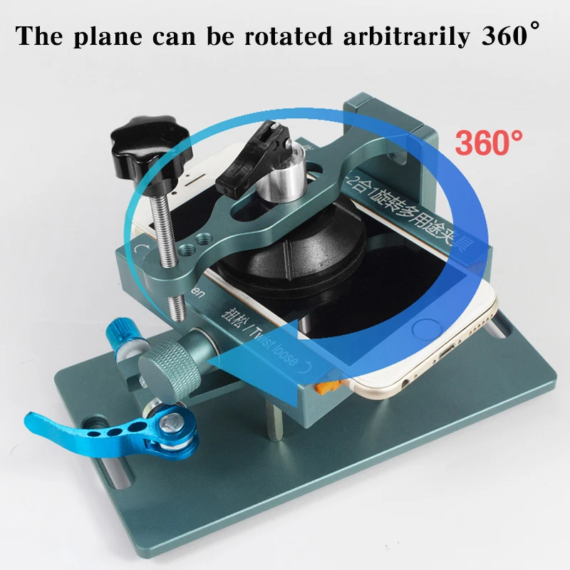 Accesorio Universal giratorio de 360 °, separación de pantalla de teléfono móvil, herramientas de reparación de eliminación de cubierta trasera de vidrio, 2 en 1