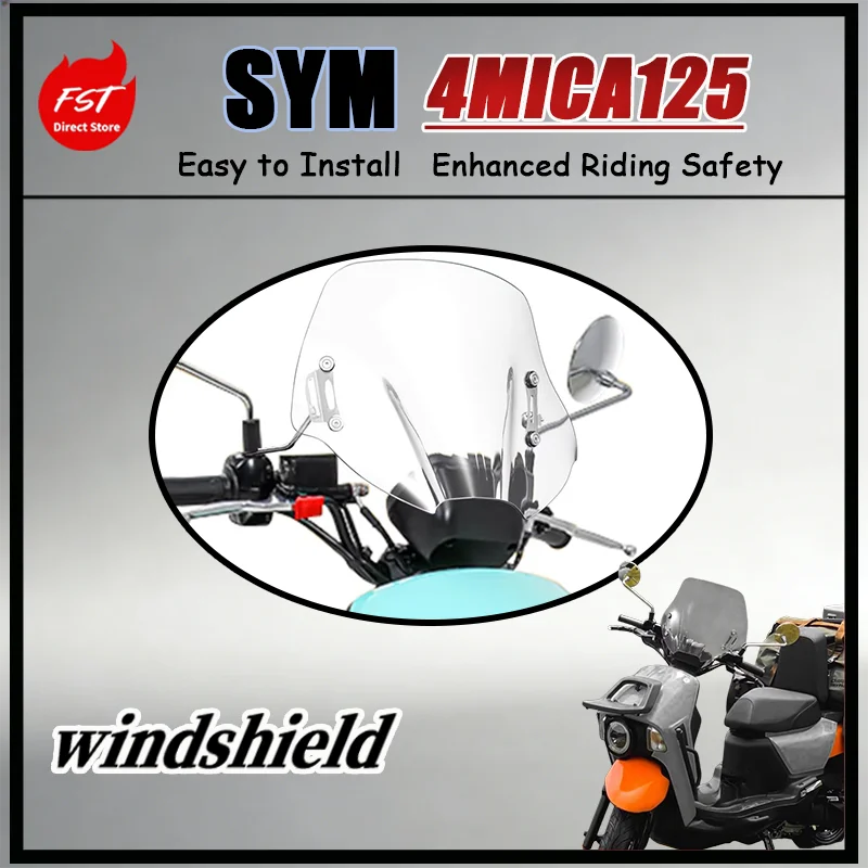 FOR SYM 4MICA125 Little Ant Motorcycle Windscreen Streamlined Aerodynamic Design to Reduce Wind Resistance Dedicated Windshield