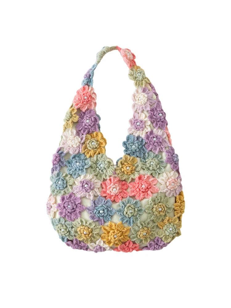 

Hanrted Single oulder Bag Material Kit Yarn Ball DIY Crochet Flower aking Bell Bag Faionable Accories Summer 2025