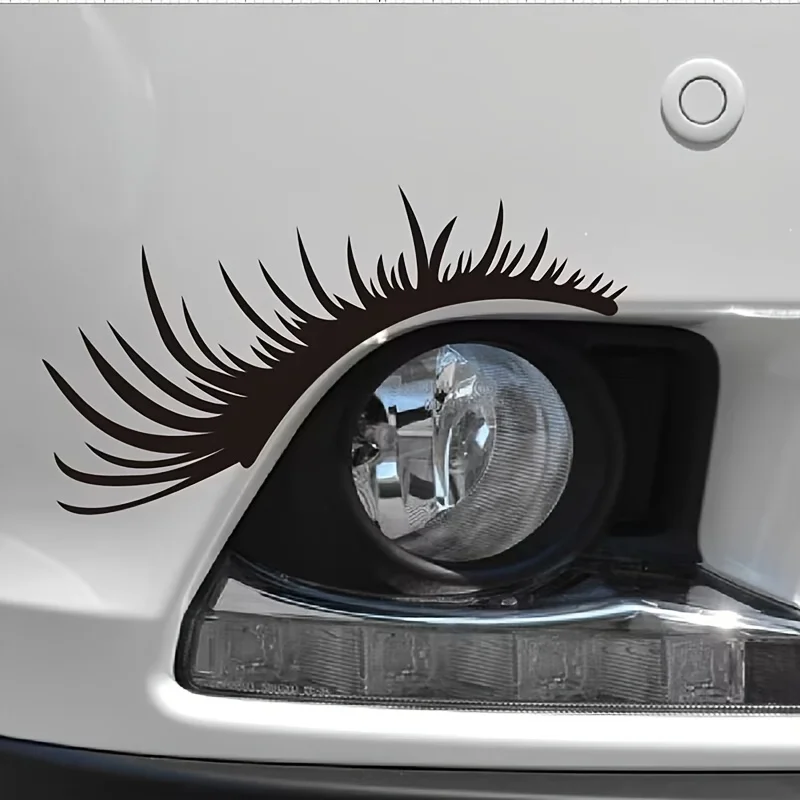 Car Headlight Eyebrow Eyelash Sticker Bumper Decorative Personality Fashionable Reflective Exterior Decoration For Men Women