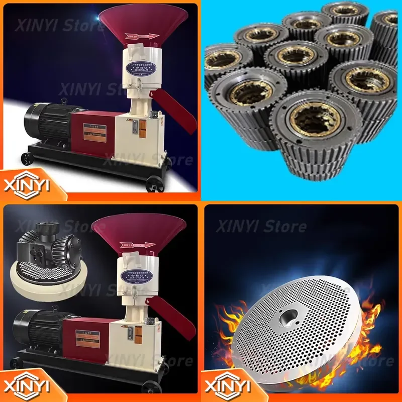 Roller-Type Feed Pelletizer for Livestock New Model Compact Feed Pellet Machine 220V 380V Corn Stalk Pelletizer Customized