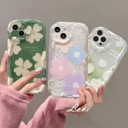 3D Wavy Edge Soft TPU Case For IPhone 15 Pro Max 14 11 12 13 Mini XR 6s 6 8 7 Plus X XS SE 2020 2022 Tulip Flower Back Cover