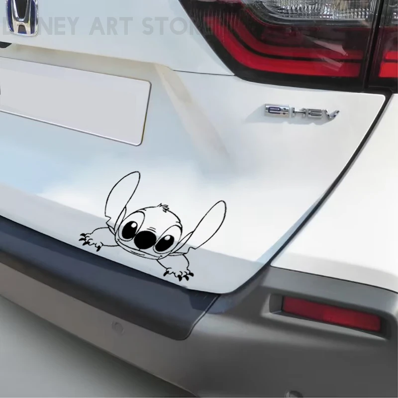 Funny Laptop Vinyl Sticker Stitch Is Peeping You Lovely Car Window Bumper Decals Decorative,  Cartoon Styling Toilet Decal Decor