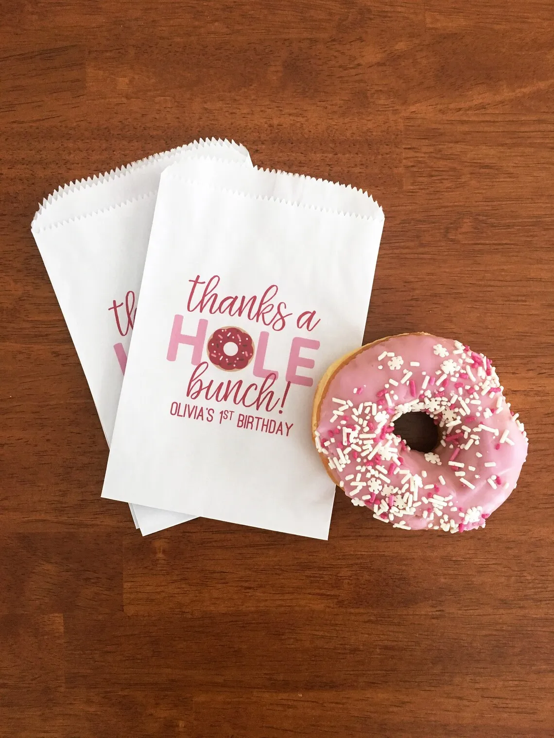 

Donut Party Favor Bags - Donut Grow Up - Doughnut Birthday Treat Bag - Girl Donut Birthday Party Decoration - Donut Themed Baby