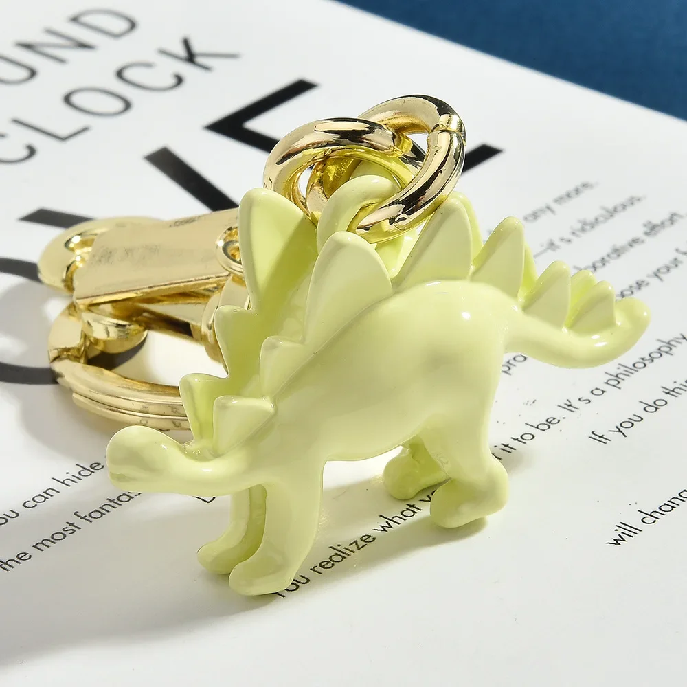 Breloczek do kluczy z dinozaurem 2025, szkielet, kółko do kluczy, kolorowa zawieszka, zawieszka do torby, kreatywny breloczek w stylu retro