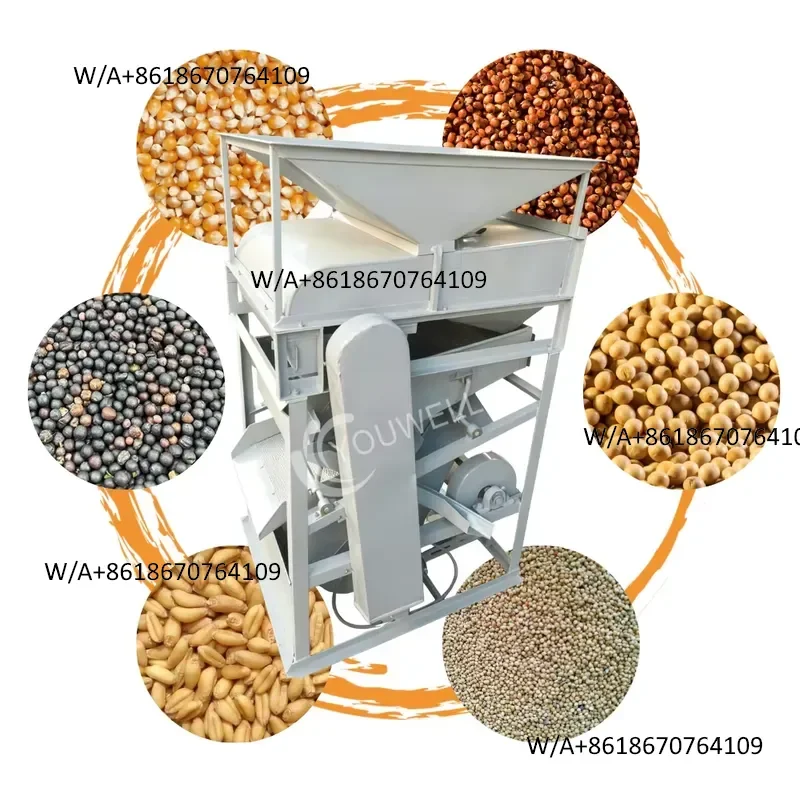 Farm Electric Motor Vibrating Air Winnowing Cleaner Destoner Remove Stone Rapeseed Soybean Corn Wheat Grain Seed Sorting