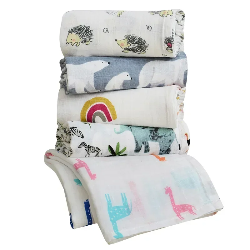 Serviette de bain 100% coton pour bébé, 6 couches, peignoir pour nouveau-né, gant de toilette en gaze, robe pour enfant, couverture de canapé, couverture de sieste