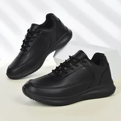Chef shoes four seasons new soft sole non-slip waterproof oil-proof kitchen work shoes men's plus size casual light sports shoes