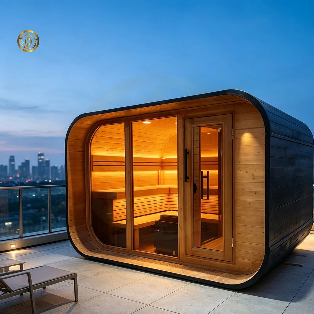 FOODLINE Sauna Built‑in Bluetooth Speaker Sauna Room For Home Entertainment Relax Wooden Sauna Cabin