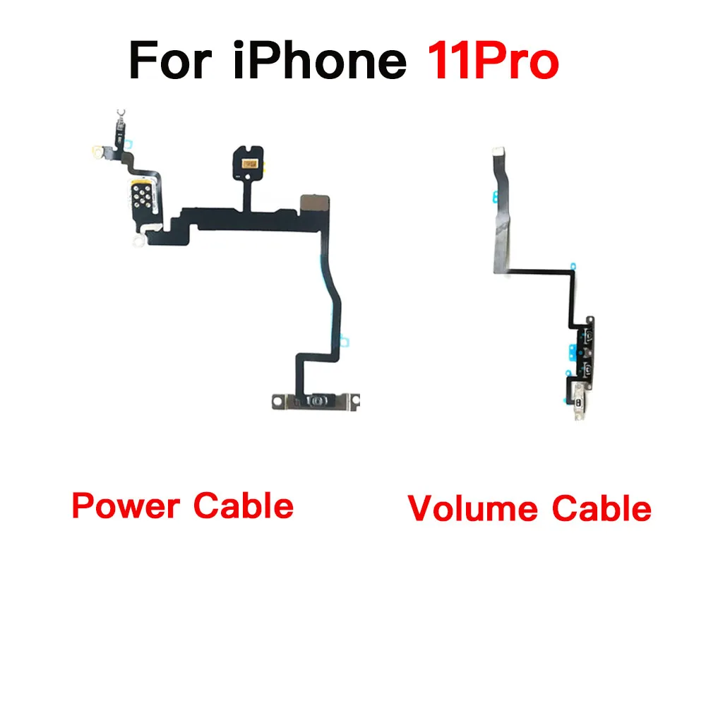 Volume Button Flex Cable For iPhone 11 Pro X XR XS Max Power Button With Flash Light Microphone Flex Replacement