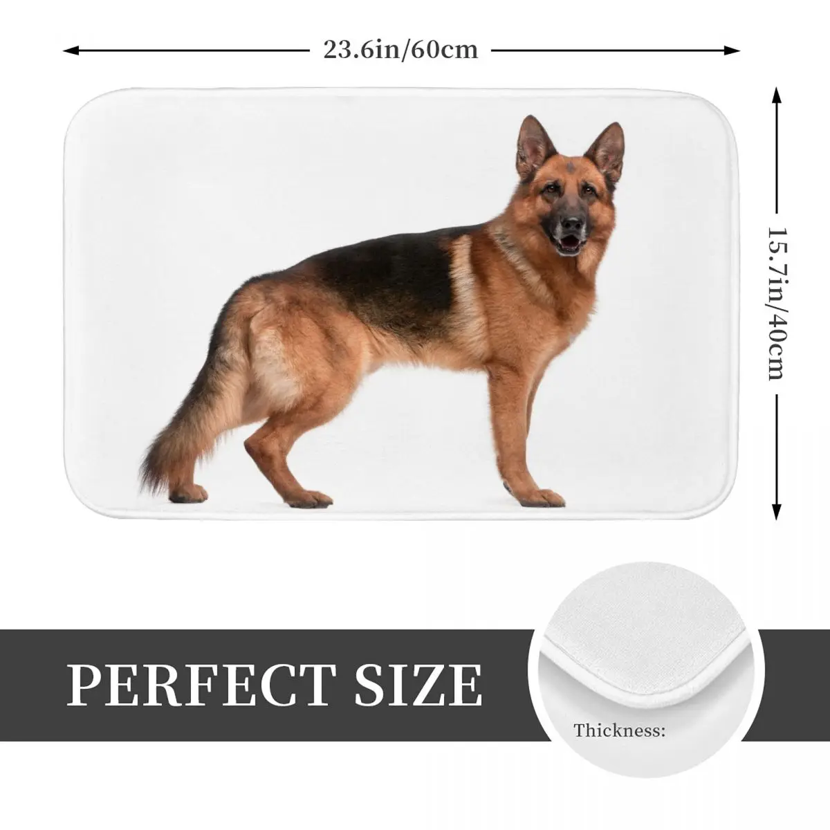 German Shepherd Bath Mat Dog Waterproof Toilet Mat Kitchen Shower Room Anti Slip Foot Mat Custom DIY Bathroom Mats