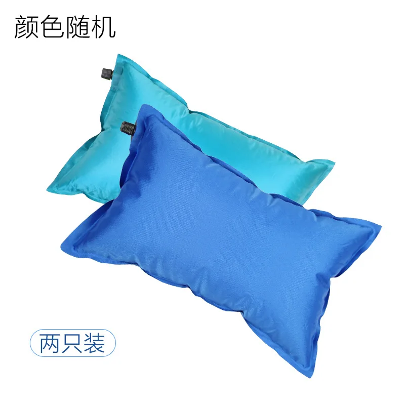 Outdoor automatic inflatable pillow portable camping tent air cushion  travel blow  household nap neck pillow