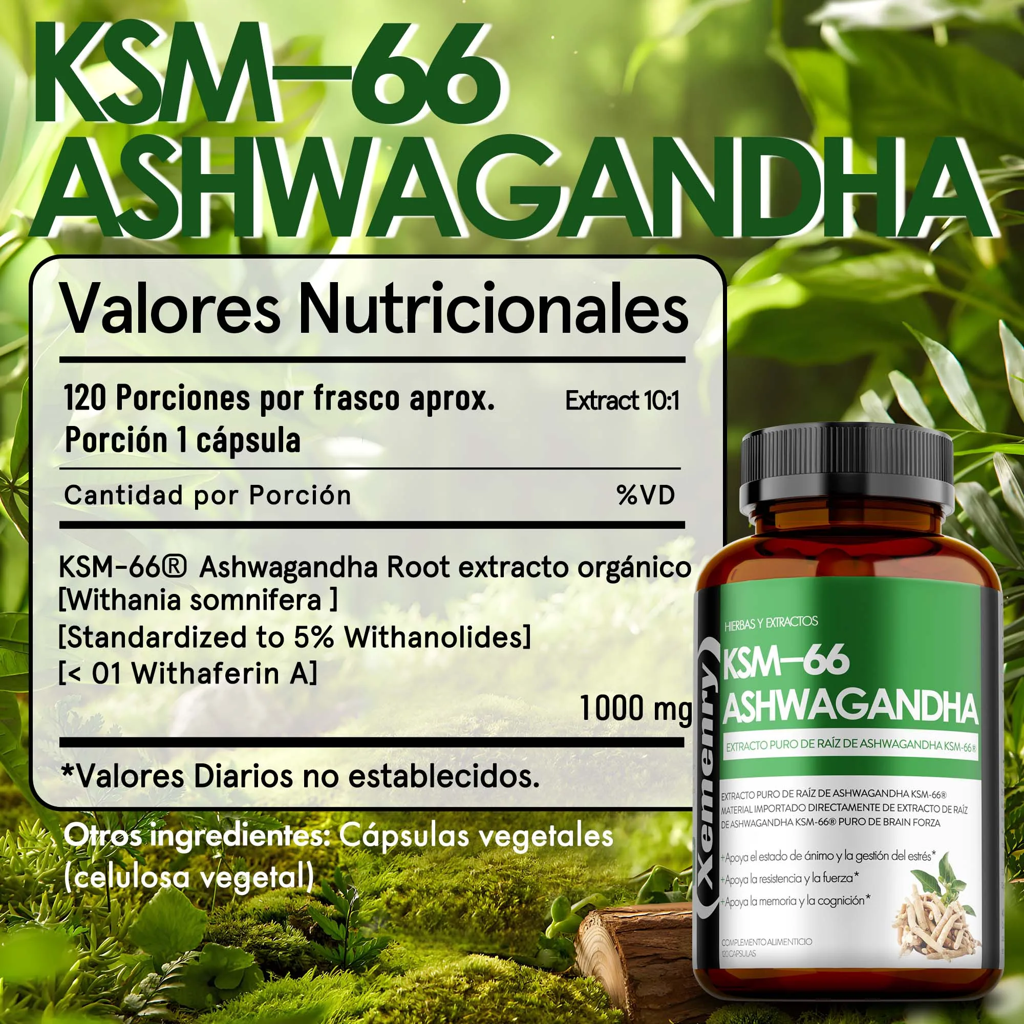 KSM-66 Ashwagandha Supplement - Improves Vitality, Improves Energy Levels, Improves Exercise Endurance for Adult