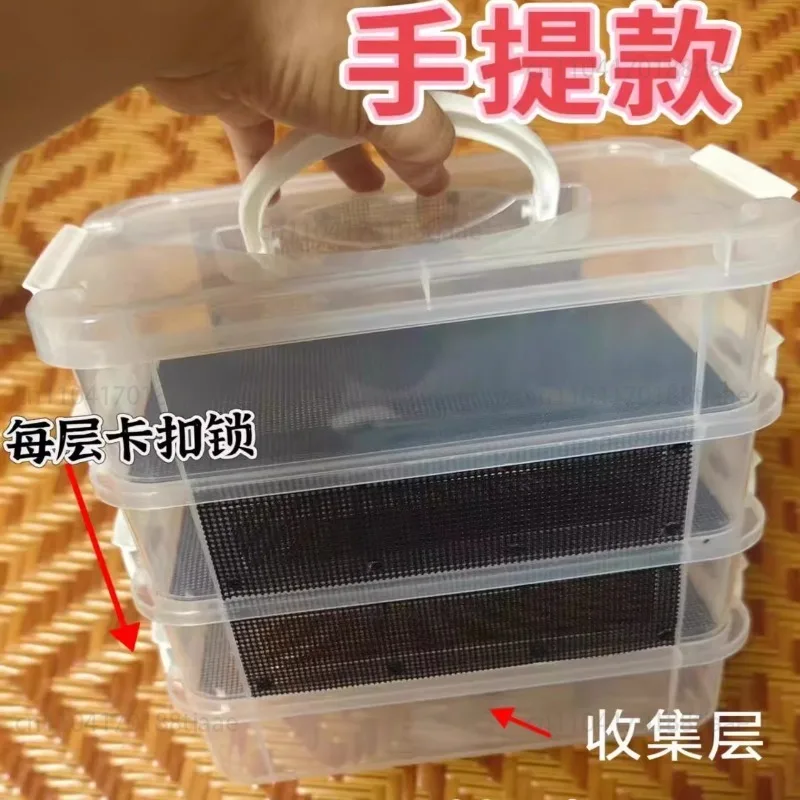 Mealworm Breeding Kit Four-Layer 27X18X25cm High Capacity Mealworm Farm To Breed Live Mealworms for Bearded Dragon and Reptiles