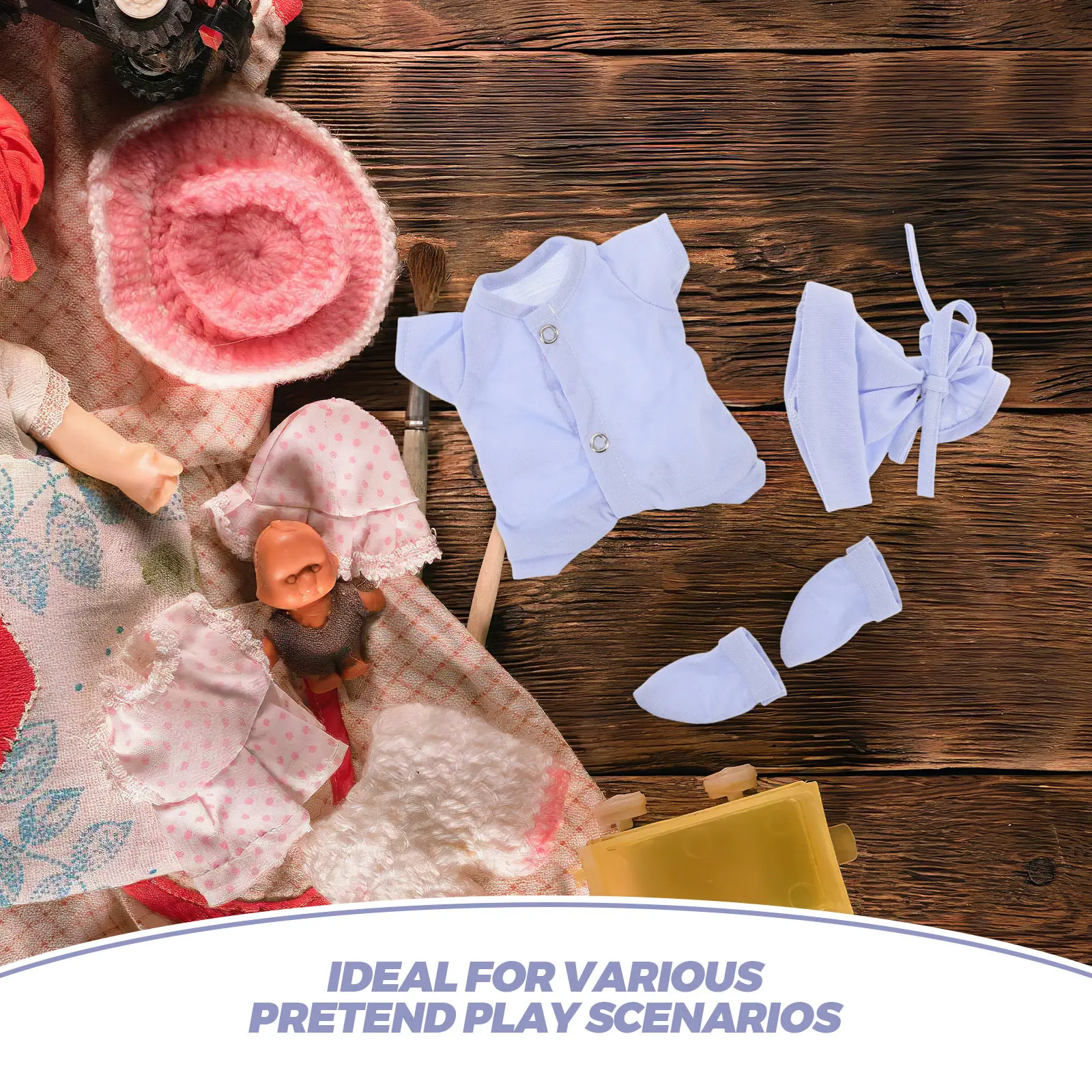 Set di 10 Pezzi Abbigliamento Invernale per Bambole, Tutine, Cappello, Costume per Neonati, Accessori per Gioco di Ruolo, Outfit Confortevole per Bambole