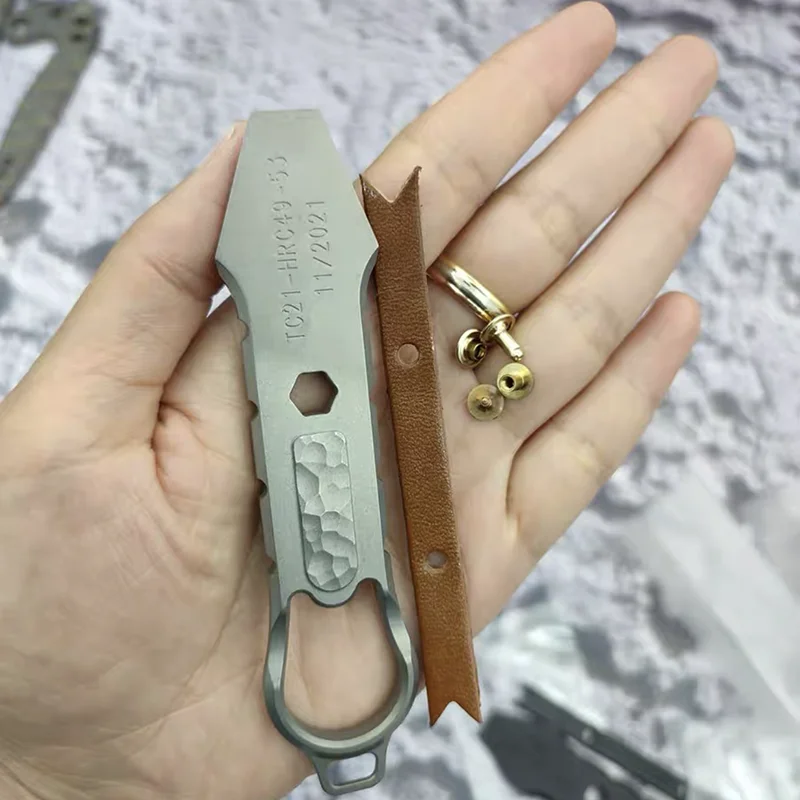 Imagem -06 - Titanium Alloy Multifuncional Edc Crowbar Abridor de Garrafas Bit Hexagonal Lanyard Included Outdoor Pocket Tools 110 mm Tc21