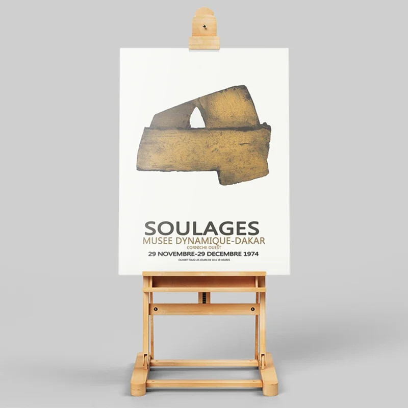 Canvas Painting Pierre Soulages Exhibition Poster Exhibition Museum Absthibition Picture Prints Abstract Wall Art For Home Decor