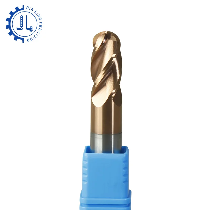 Imagem -04 - Fresa de Carboneto de Aço de Tungstênio com Nariz Esférico de Quatro Flautas Hrc58 para Metal Flautas Fresa de Ponta Esférica