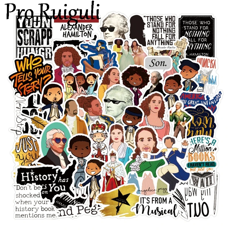 50pcs Broadway musical Hamilton Stickers paster characters funny decals scrapbooking diy phone laptop waterproof decorations