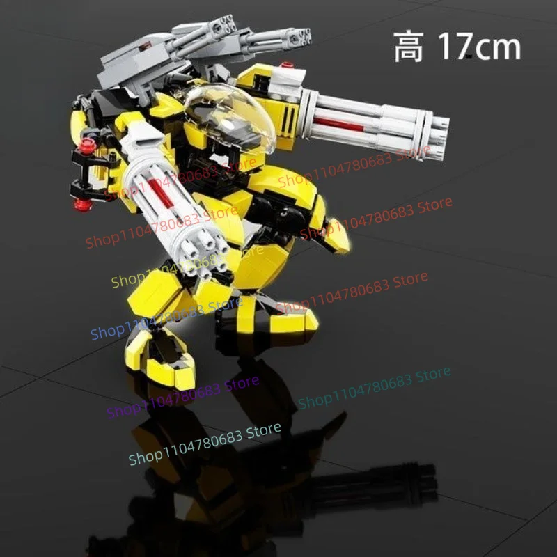 MOC New Mini Figure Manned Combat Mecha Robot Toy, Buildable Collectible Ornament, Holiday Gift