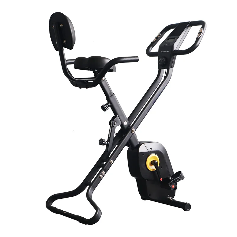 

Top Ranking Folding Gym Bike with Adjustable Saddle & Magnetic Resistance Electronic Meter Display Leg Exercise Bike