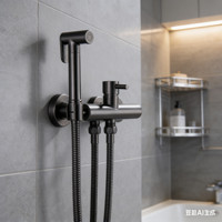 Hot and cold spray gun companion bidet bathroom toilet high-pressure copper flushing device set